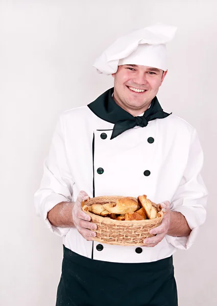 Chef with buns — Stock Photo, Image