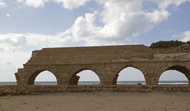 Caesarea Maritima aqueduct ruins clipart