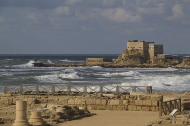 Caesarea Maritima Port ruins clipart