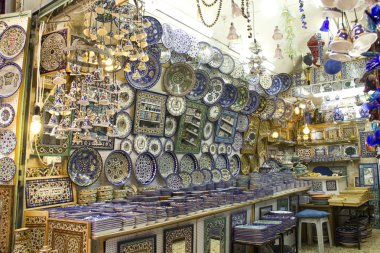 Ceramic's shop in old town of Jerusalem clipart