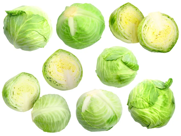 Set of fresh green cabbage — Stock Photo, Image