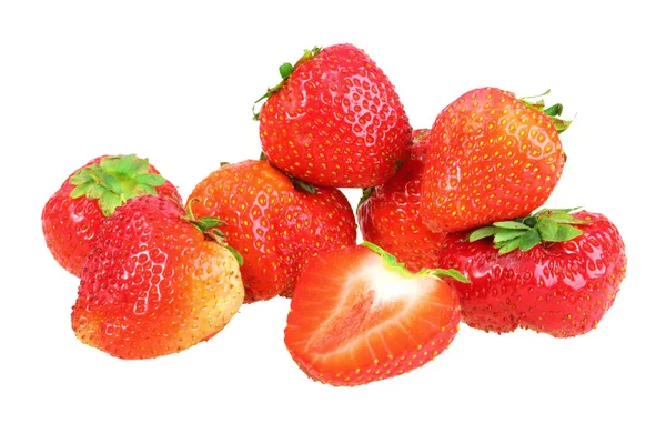 Hög med färska röda jordgubb — Stockfoto