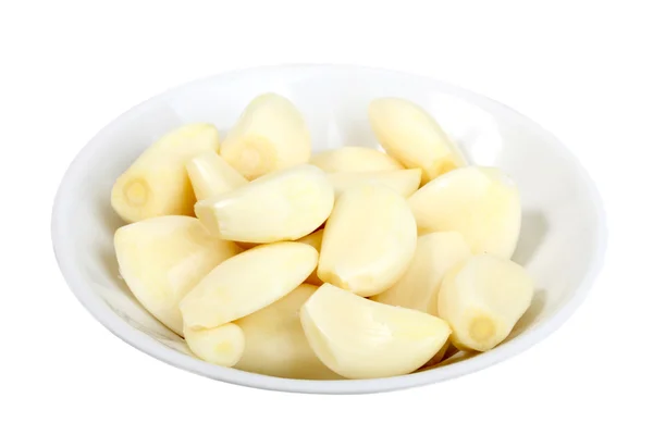 Garlics av vit platta — Stockfoto