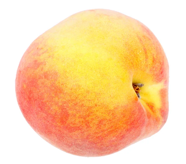 Single a fresh red-yellow peach — Stock Photo, Image