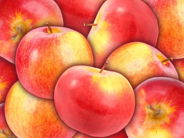 Bakgrund av heap färskt rött äpple — Stockfoto