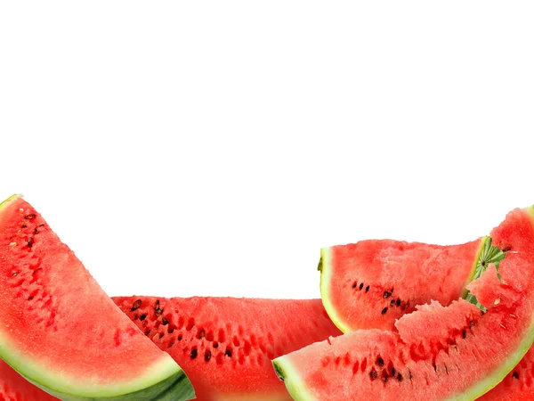 Bakgrund av röda vattenmeloner skivor — Stockfoto