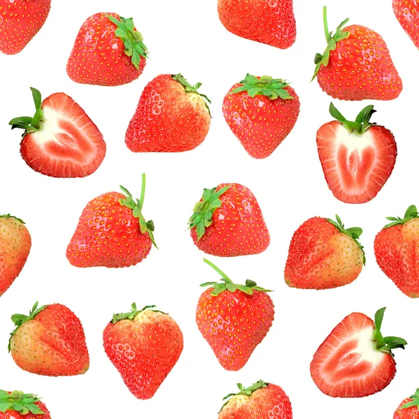 Seamless pattern with red strawberryes — Stock Photo, Image