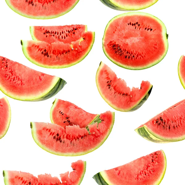 Bakgrunden med röd skivor vattenmelon — Stockfoto