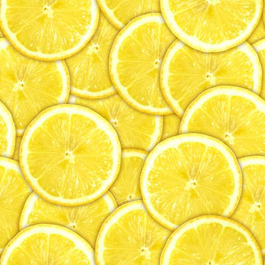Seamless pattern of yellow lemon slices clipart