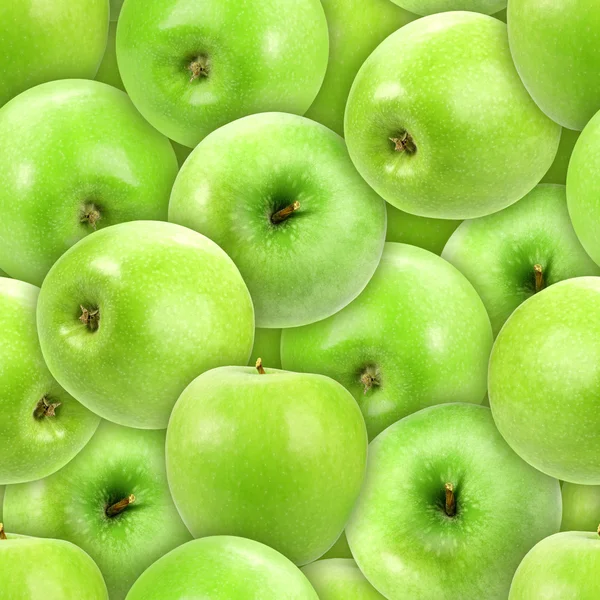 Nahtloses Muster des Haufens frischer grüner Apfel — Stockfoto