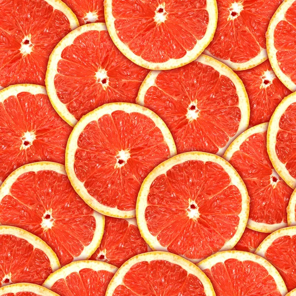 Nahtloses Muster roter Grapefruitscheiben — Stockfoto
