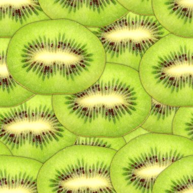 Seamless pattern of green kiwi slices clipart