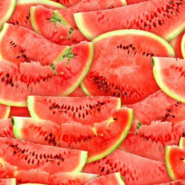 Seamless pattern of red watermelons slices clipart