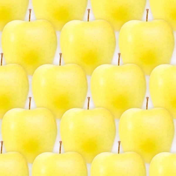 Padrão sem costura de maçãs amarelas frescas — Fotografia de Stock
