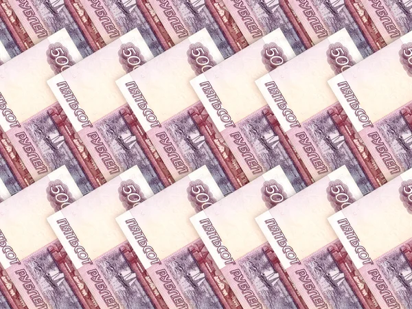 Fondo de la pila de dinero 500 billetes de rublo ruso —  Fotos de Stock