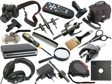 Abstract set of black objects clipart