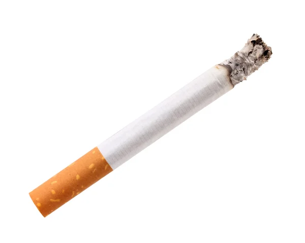 Single cigarette butt with ash — Stock Photo, Image
