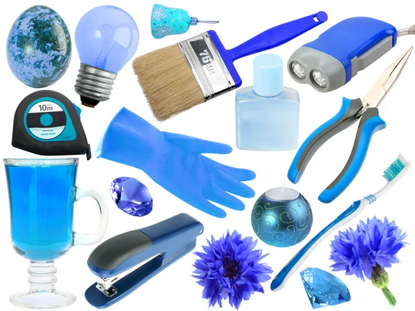 Abstraktní sada objektů modré — Stock fotografie