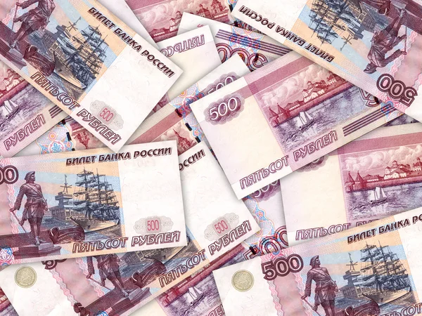Fondo de pila de dinero 500 rublo ruso — Foto de Stock