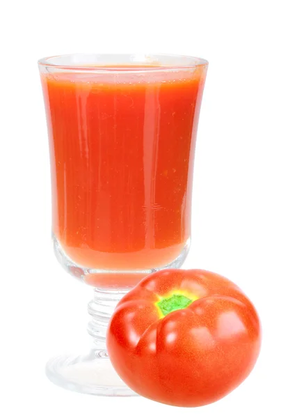 Vidro único com suco de tomate vermelho — Fotografia de Stock