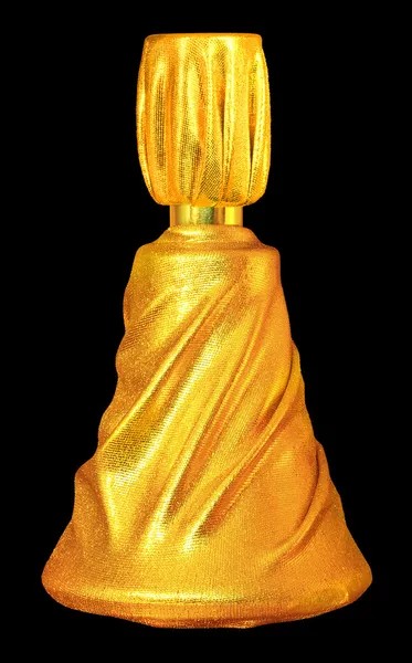 Золотая бутылка духов . — стоковое фото