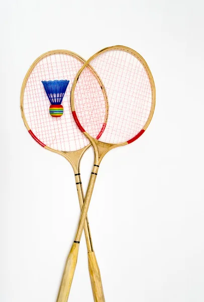 Duas raquetes para badminton — Fotografia de Stock