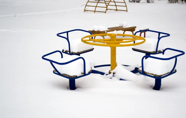 stock image Children's play area in winter