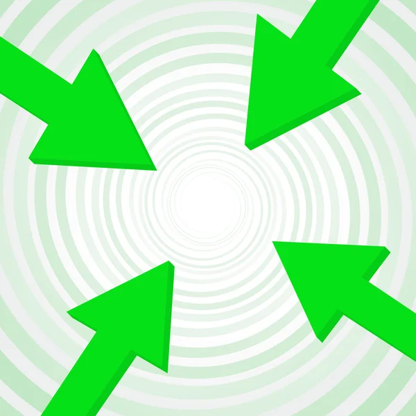 Flecha vectorial al centro — Vector de stock