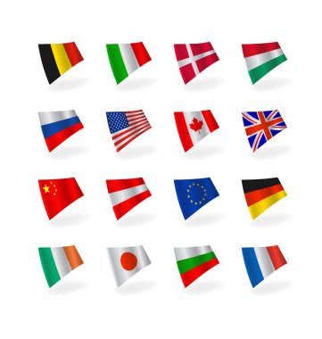 Vector set icons flags clipart