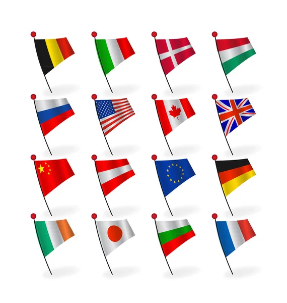 Vector conjunto de ícones bandeiras — Vetor de Stock