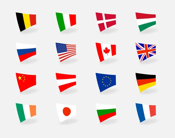 Ensemble vectoriel icônes drapeaux — Image vectorielle