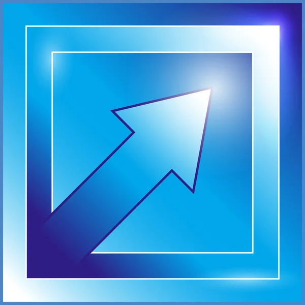 Icono de flecha azul — Vector de stock