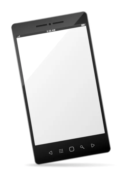 Smartphone realistico con touchscreen vuoto — Vettoriale Stock