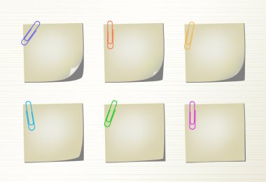 Set vector notepad pages and clips clipart