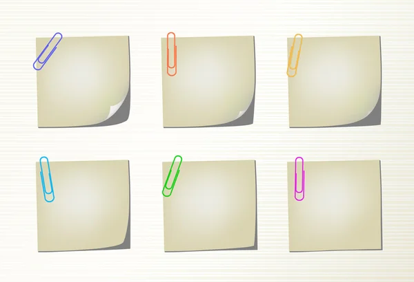 Set vector notepad pages and clips — Stock Vector