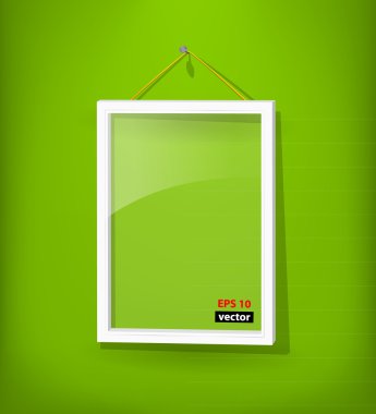 White frame on the wall clipart