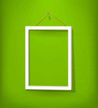 White frame on the wall clipart