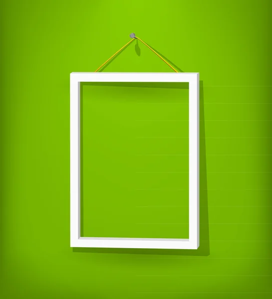 Witte frame op de muur — Stockvector