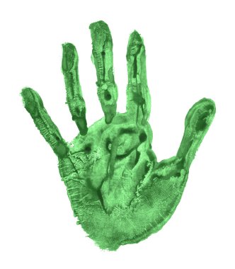 Green handprint clipart