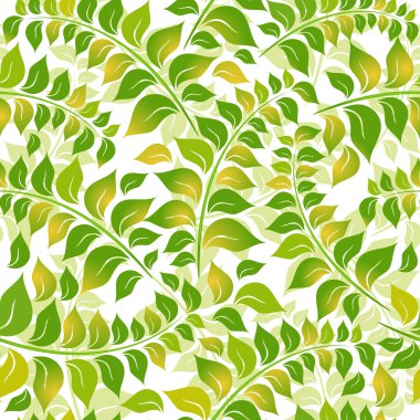 Seamless white-green floral pattern clipart