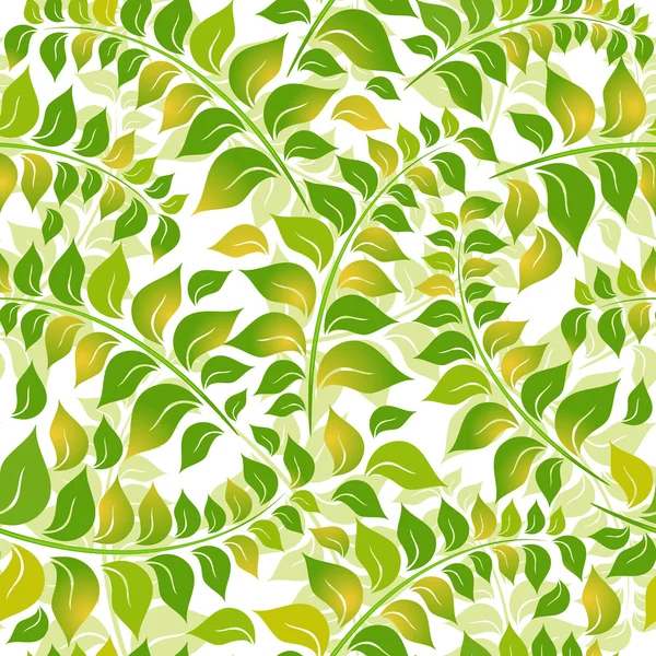 Seamless white-green floral pattern — Stock Vector