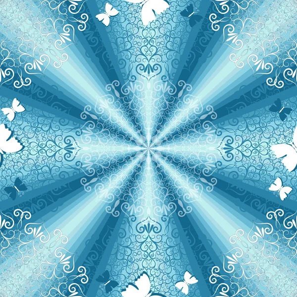 白青のシームレスなパターン — ストックベクタ