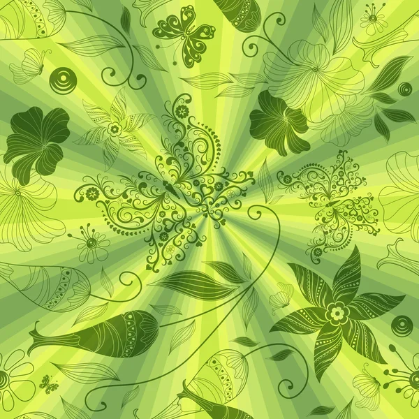 緑のシームレスなパターン — ストックベクタ
