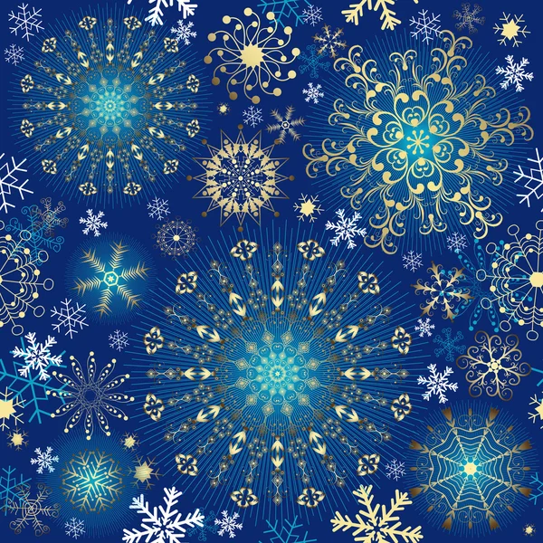 Natal azul sem costura padrão — Vetor de Stock