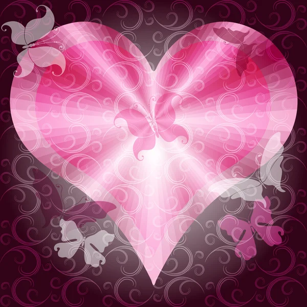 ピンクのバレンタイン フレーム — ストックベクタ
