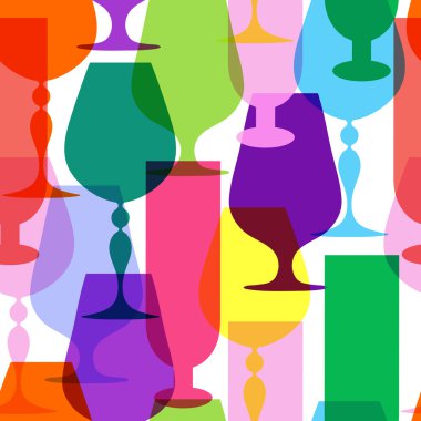 Colorful limpid wineglasses vector