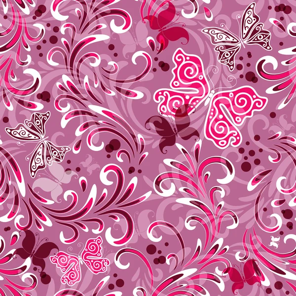 Motif floral rose sans couture — Image vectorielle