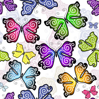 Seamless pattern with butterflies clipart