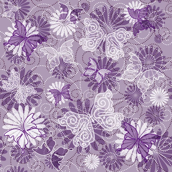 Seamless violet floral pattern — Stock Vector