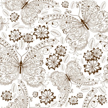 Repeating floral vintage pattern clipart